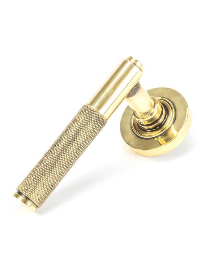 Aged Brass Brompton Lever on Rose Set (Plain) - Unsprung
