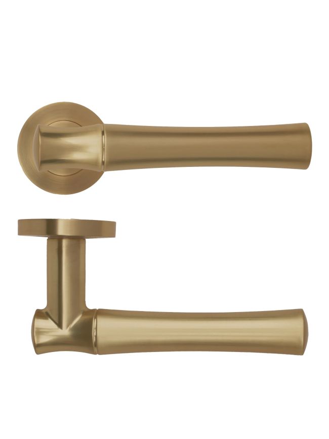 Zoo Hardware Aldo Lever On Round Rose - Antique Brass