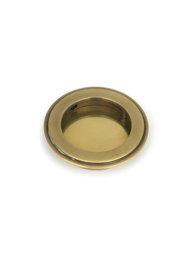 Aged Brass 75mm Art Deco Round Pull