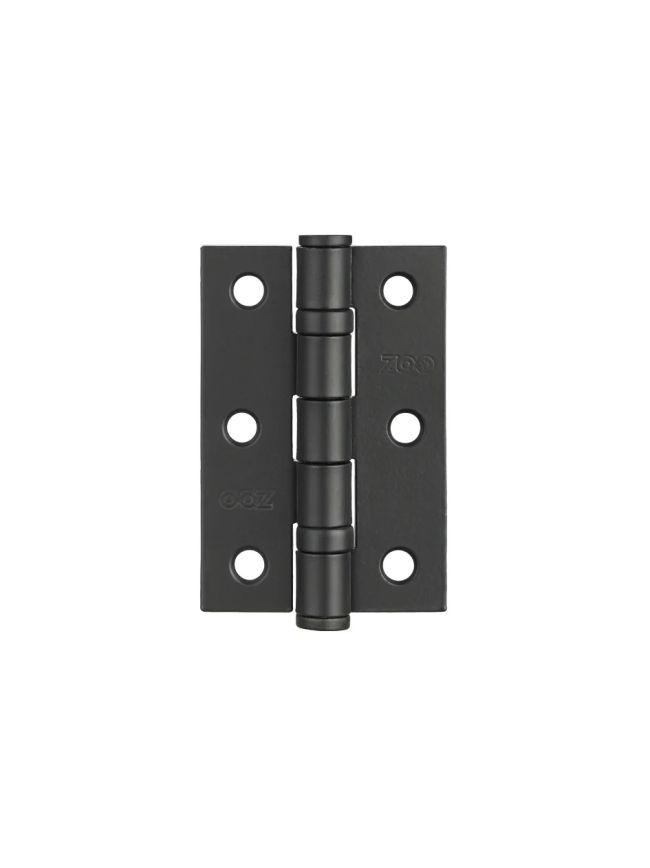 Zoo Hardware Door Hinge 2 Ball Bearing 3"x2"x2mm - Powder Coat Black