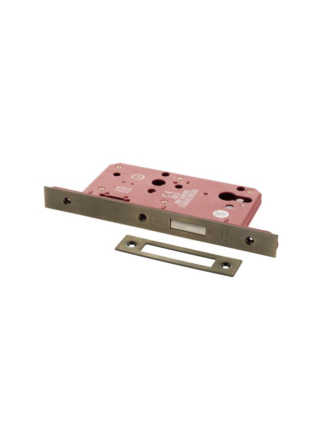 Atlantic DIN Euro Profile Deadlock Double Throw 60mm backset - Matt Antique Brass