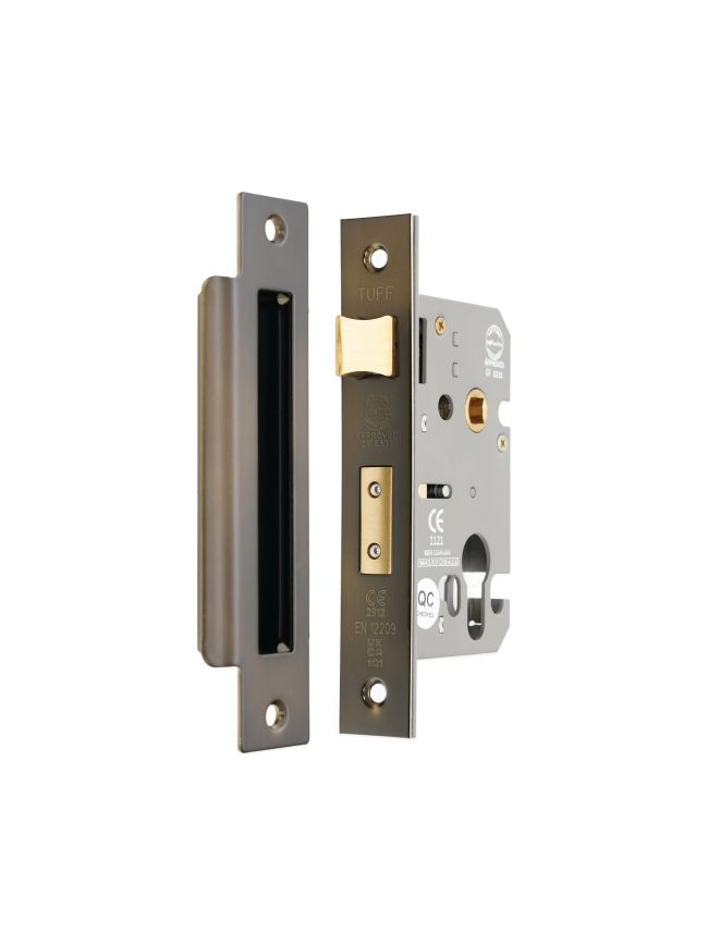2.5" CE Euro Profile Mortice Sash Lock - Aged Bronze