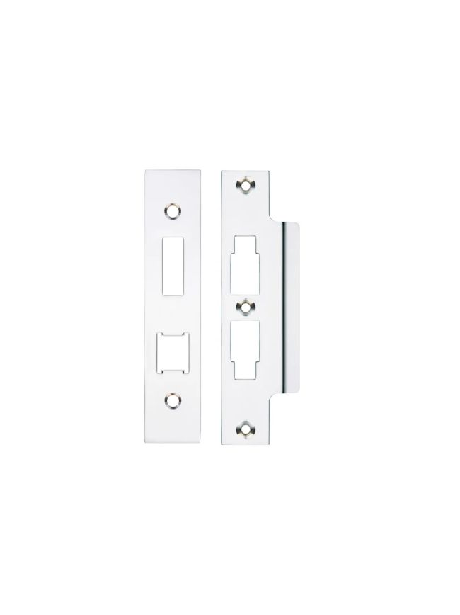 Zoo Hardware Spare Acc Pk for UK Horizontal 3L Locks - *BLANK* - Contains Forend, Strike and Fixing Screws (Lock Version) - Chrome