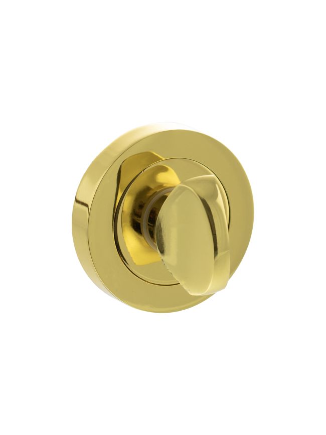 Mediterranean WC Turn and Release on Round Rose - Polished Brass