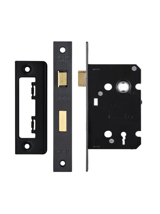 Zoo Hardware 3 Lever Sash Lock 2.5" - smaller case - Powder Coat Black