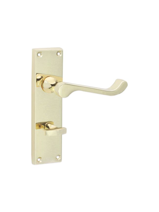 Victorian Scroll Bathroom Lever Handle 150mm Polished Brass