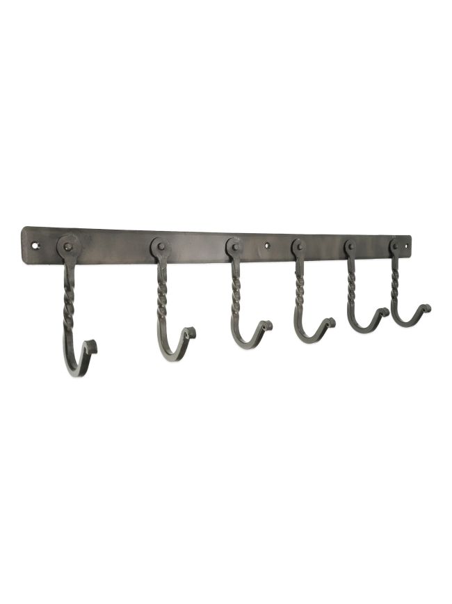 Iron coat hook Twisted 6 leg - Pewter