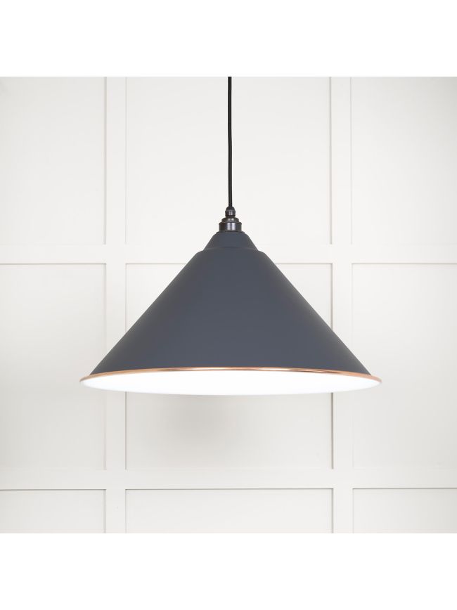 White Gloss Hockley Pendant in Slate