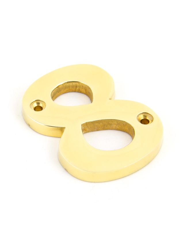 Polished Brass Numeral 8