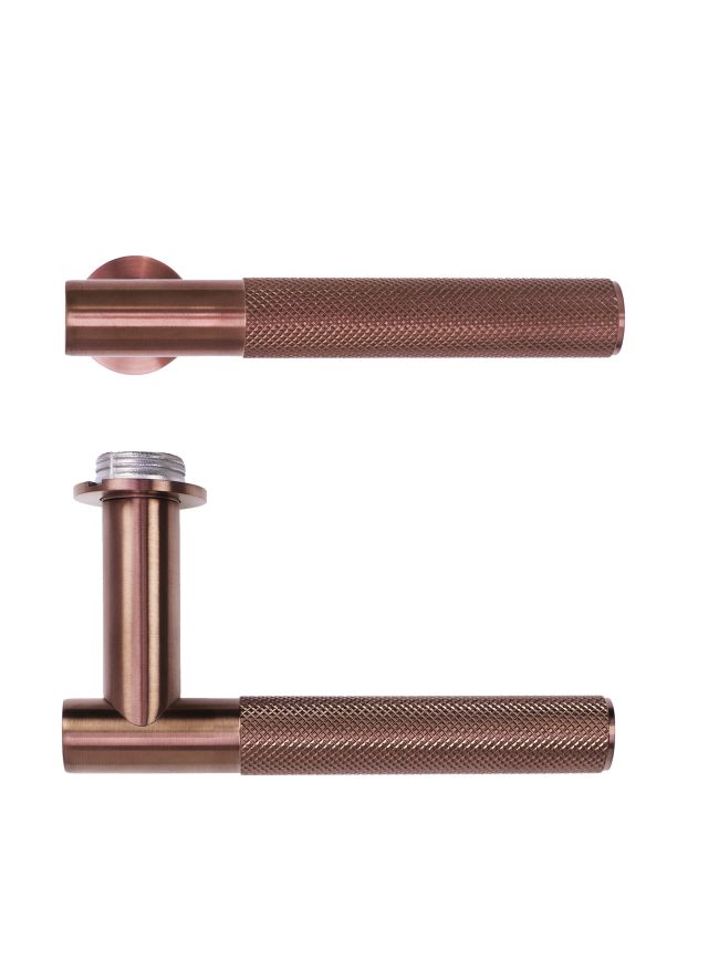 Zoo Hardware Orta Lever on 32mm Round Mini Rose - PVD Bronze