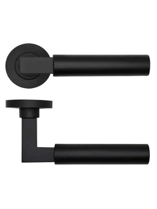 Zoo Hardware Garda Lever on Round Rose - Black