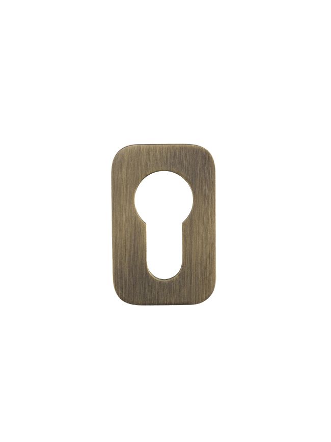 Zoo Hardware Euro Profile Escutcheon - Rosso Mini Squircle - 50 x 32 x 3 - Antique Brass