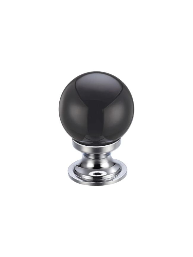 Zoo Hardware Glass Ball Cabinet Knob - Plain 25mm - Chrome