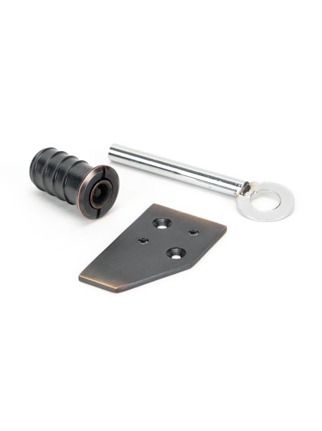 Aged Bronze Key-Flush Sash Stop
