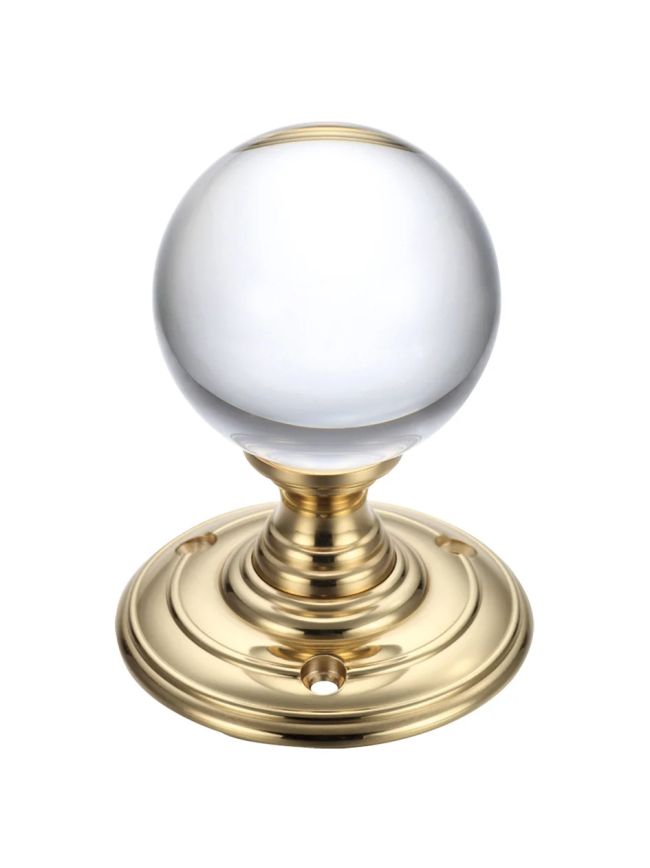 Zoo Hardware Glass Ball Mortice Knob - 55mm - Polished Brass