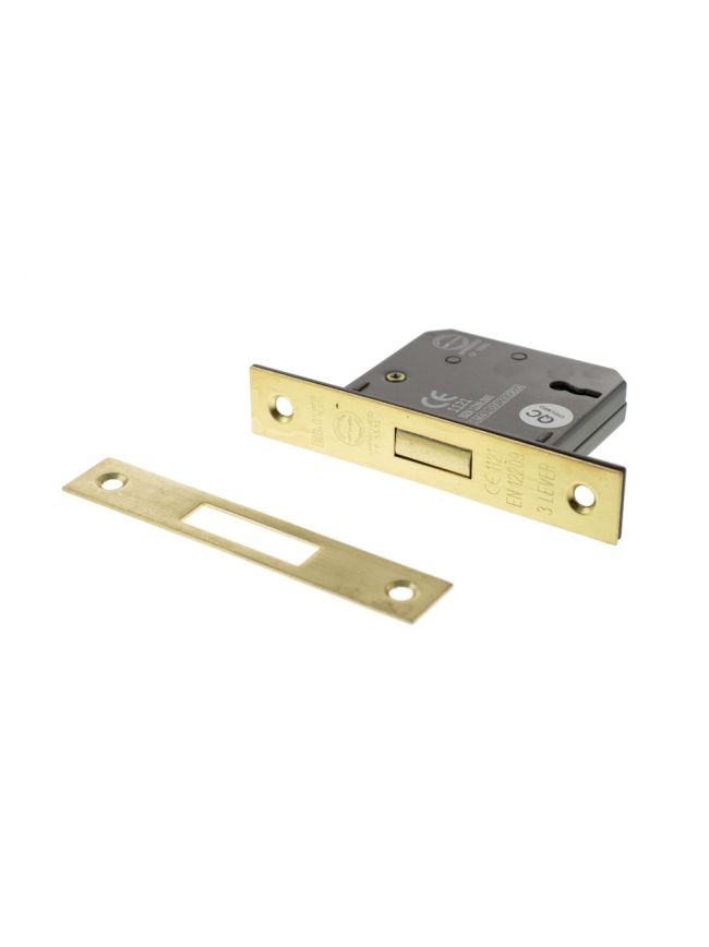 Atlantic 3 Lever Key Deadlock [CE] Keyed Alike 3" - Satin Brass
