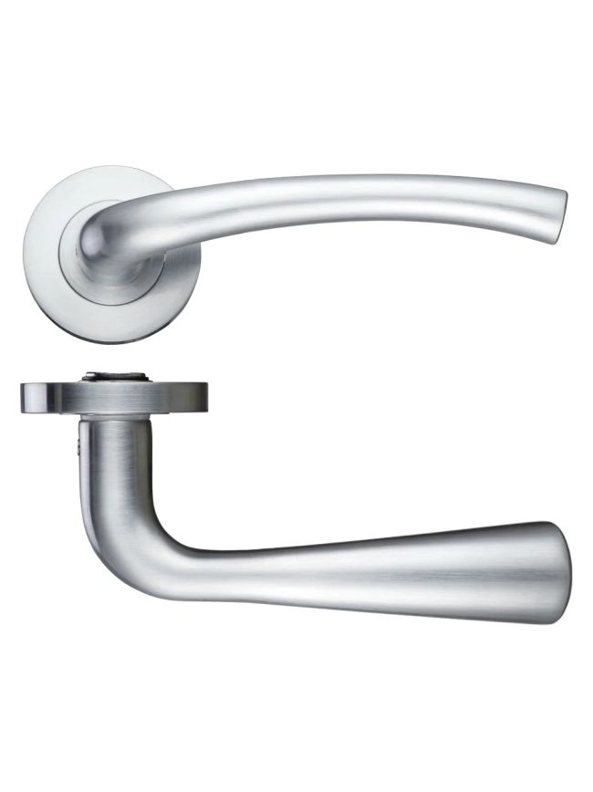 Zoo Hardware Assisi lever on round rose - Satin Chrome