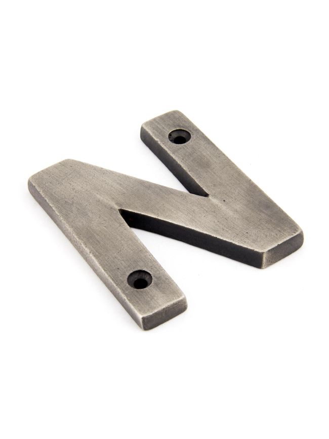 Antique Pewter Letter N