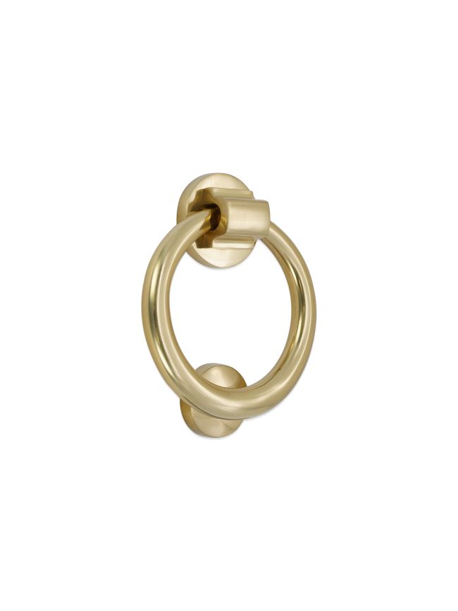 Ring Door Knocker 110mm Polished Brass