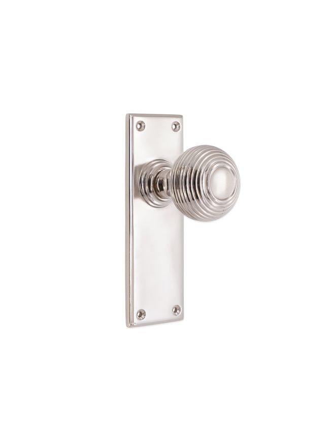 Beehive Knob on Backplate Latch Polished Nickel