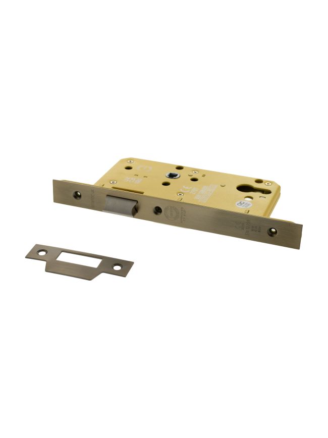 Atlantic DIN Heavy Duty Latch 60mm backset - Matt Antique Brass