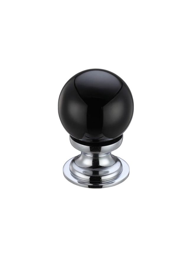 Zoo Hardware Glass Ball Cabinet Knob - Plain 30mm - Chrome