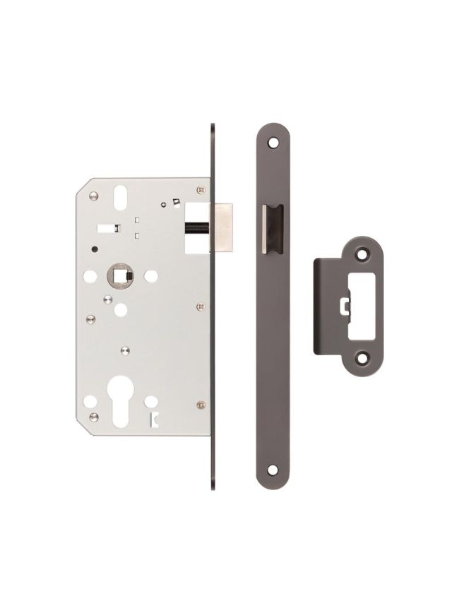 72mm Dark Bronze Din Euro Latch Radiused 60mm Backset - By Frelan Hardware - JL-DL60RDB