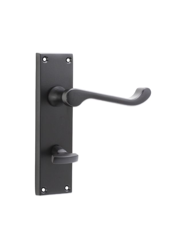 Victorian Scroll Bathroom Lever Handle 150mm Matt Black