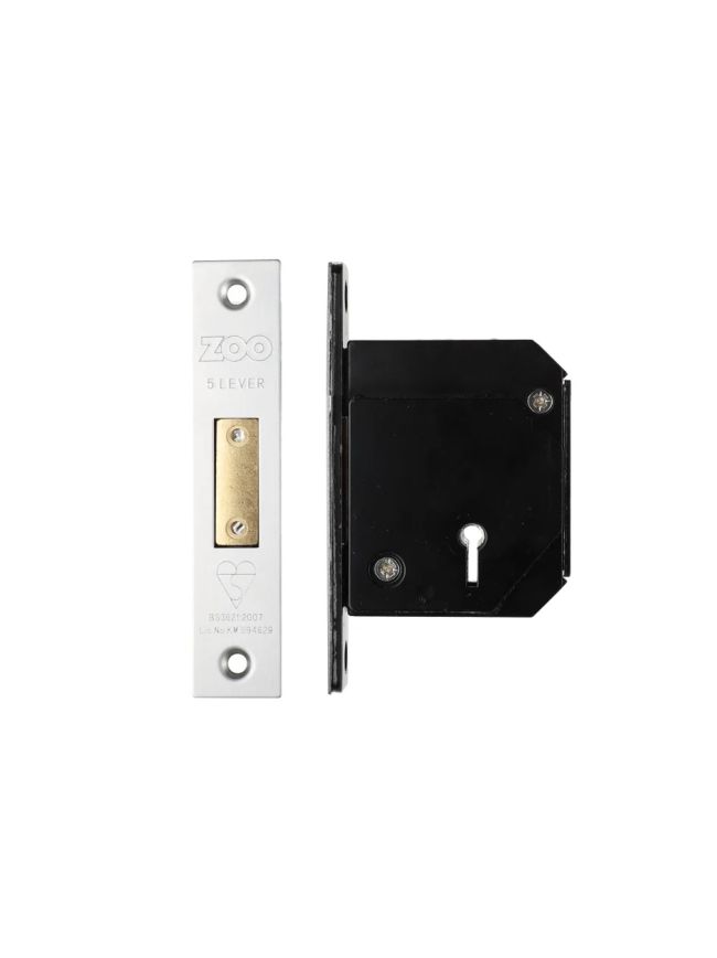 Zoo Hardware British Standard 5 Lever Deadlock - 67mm c/w Esc - Chubb Retro Fit 3G114 - Satin Stainless