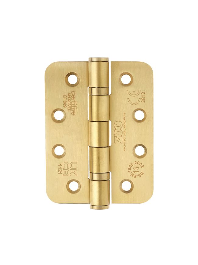 Zoo Hardware Grade 13 Ball Bearing Hinge - SS201 - Radius - CF849 - PVD Satin Brass