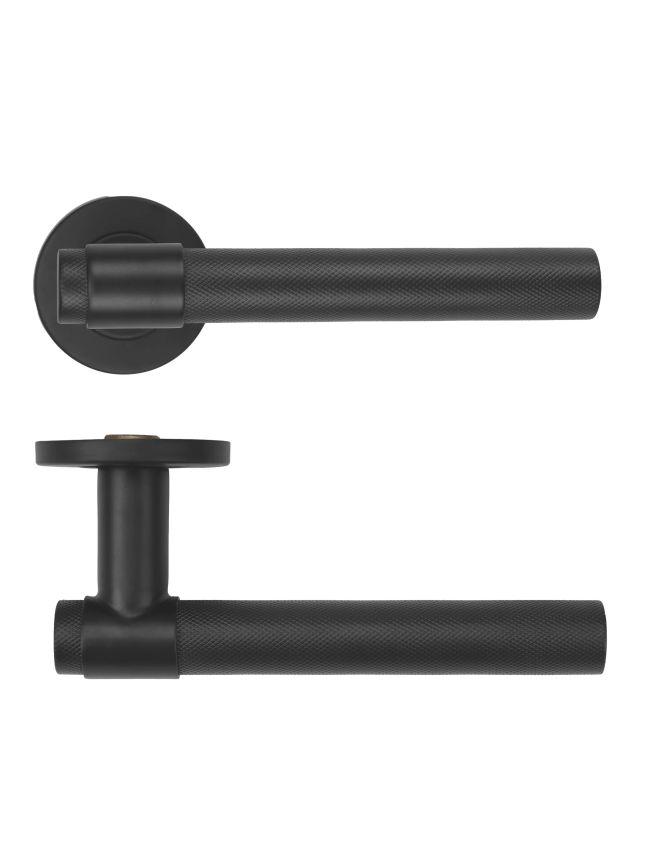 Zoo Hardware Knurled Lever on Round Rose 53mm x 6mm Push-on Rose - BS EN 1906 Grade 3 - Grade 201 - PCB