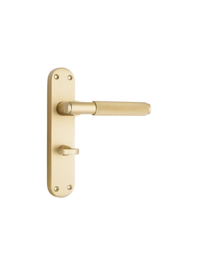 Connaught Knurled Lever on Backplate Bathroom Satin Brass