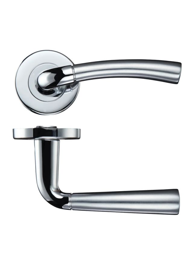 Zoo Hardware Girona lever on round rose - Satin