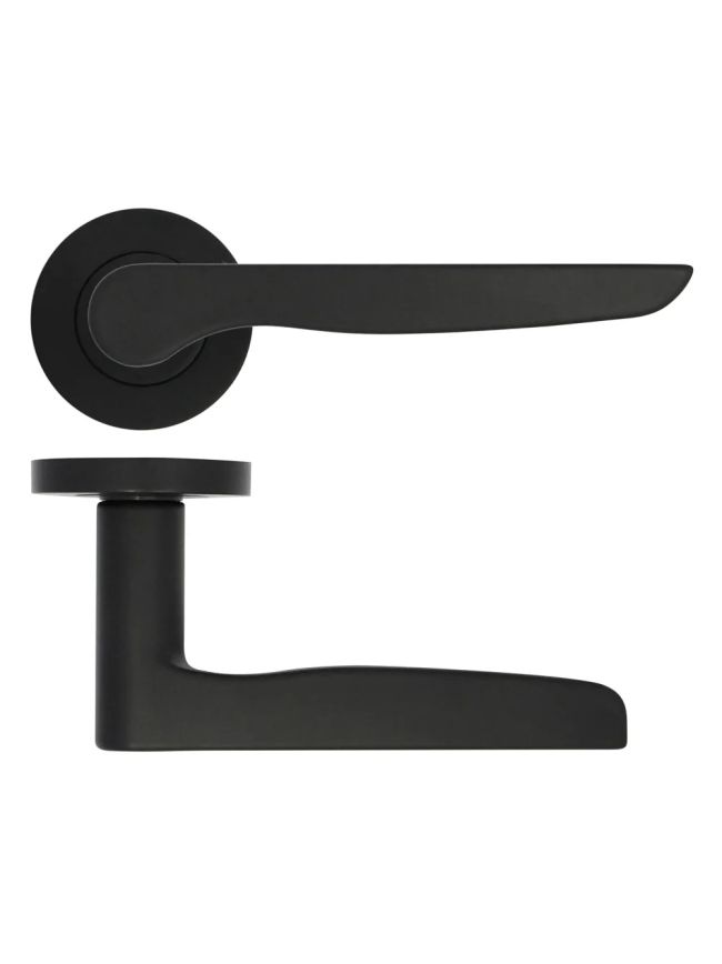 Zoo Hardware Vigo lever on rose - Matt Black