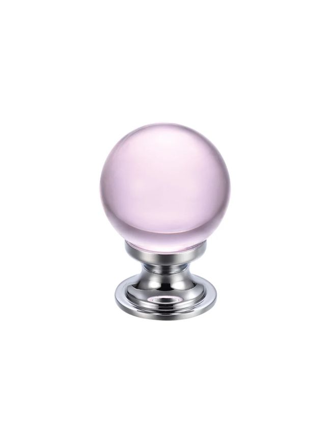 Zoo Hardware Glass Ball Cabinet Knob - Plain 25mm - Chrome