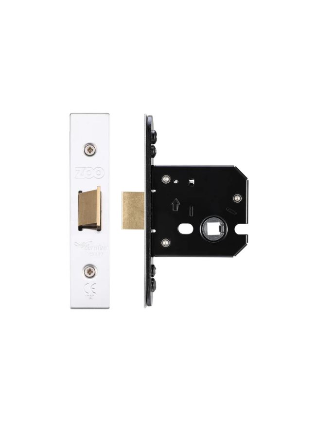 Zoo Hardware Flat latch - 64mm C/W PVD Forend and Strike - Satin Stainless
