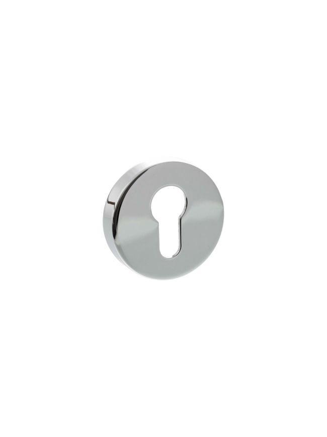 Senza Pari Euro Escutcheons on Round Rose - Polished Chrome (Pair)