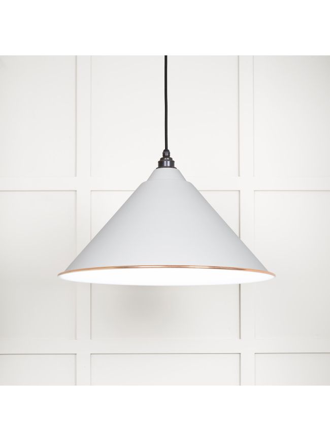 White Gloss Hockley Pendant in Flock