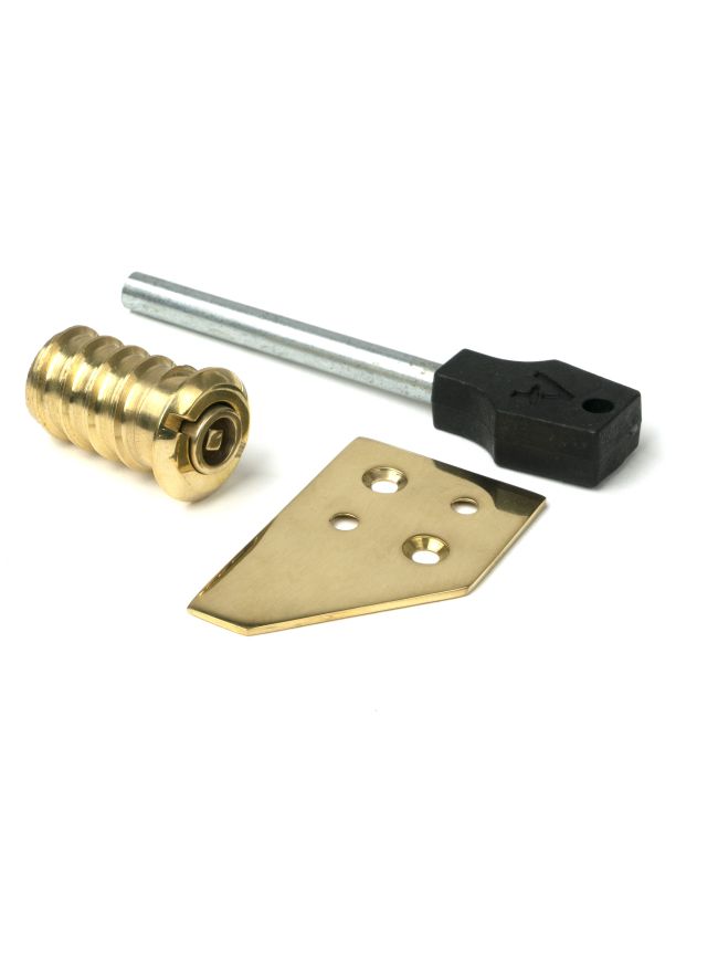 Polished Brass Key-Flush Sash Stop