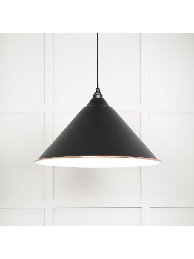 White Gloss Hockley Pendant in Elan Black