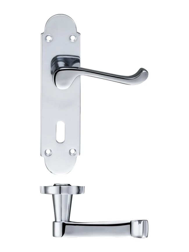 Zoo Hardware Oxford Lever Lock (57mm c/c) Furniture 170 x 42mm - Chrome