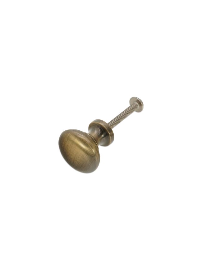 Mushroom 25mm Cupboard Knob Antique Brass