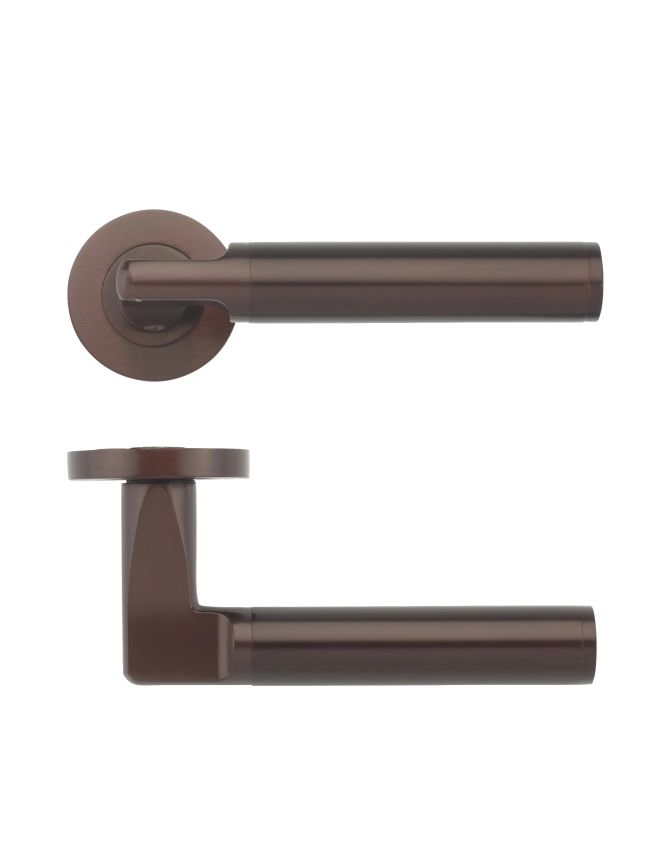 Zoo Hardware Milan lever on round rose - Etna Bronze