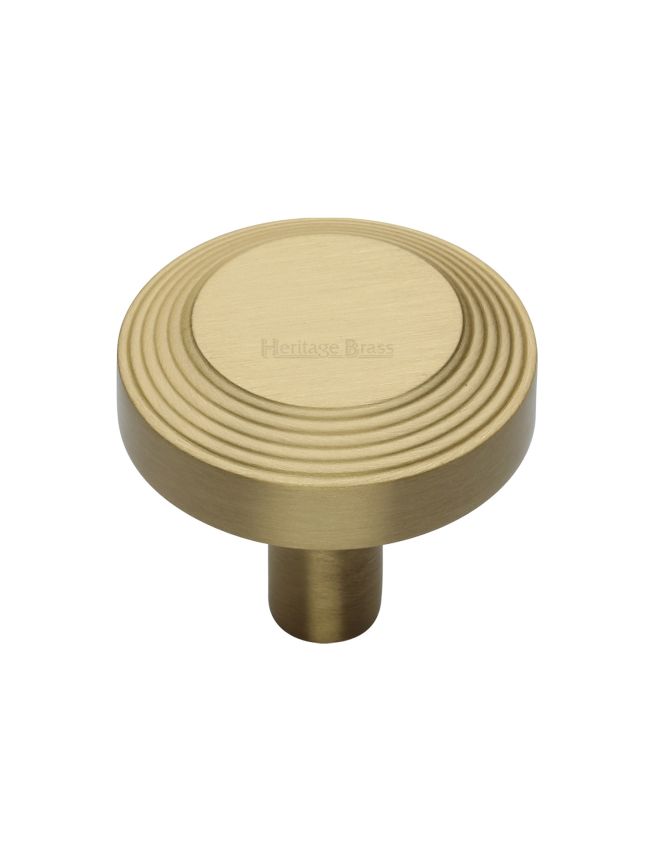 Heritage Brass Cabinet Knob Ridge Design 38mm Satin Brass finishUK Registered Design Number 6194410