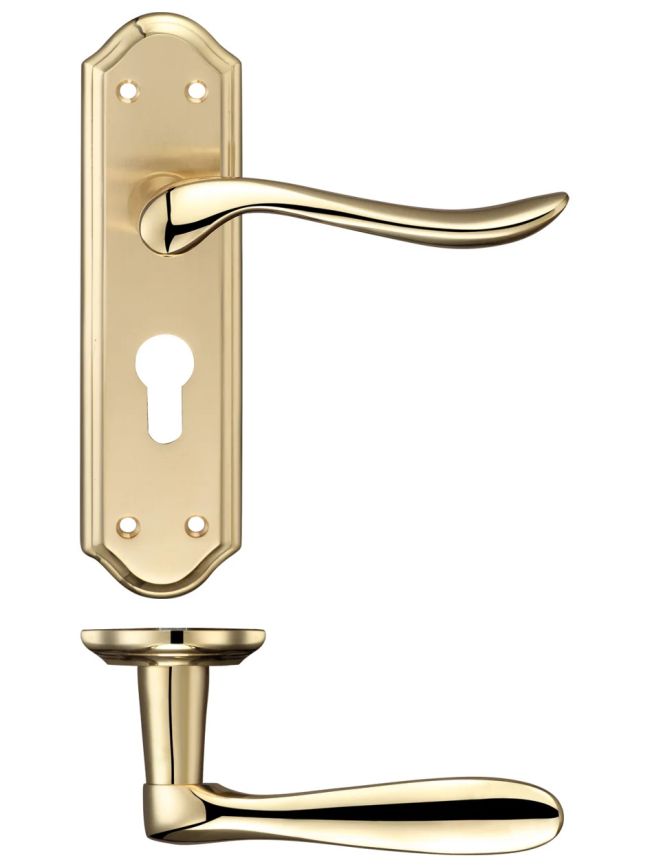 Zoo Hardware Lincoln Lever Euro Lock (47.5mm c/c) Furniture 180 x 48mm - Satin