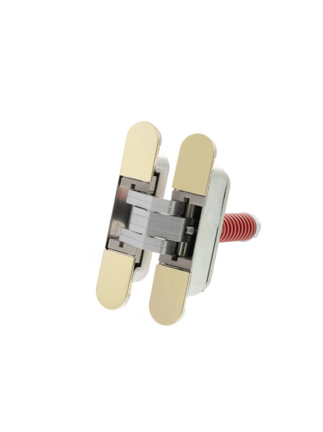 AGB Eclipse 3.2 Heavy Duty Self-Close Concealed Hinge for 60kg door - Polished Brass
