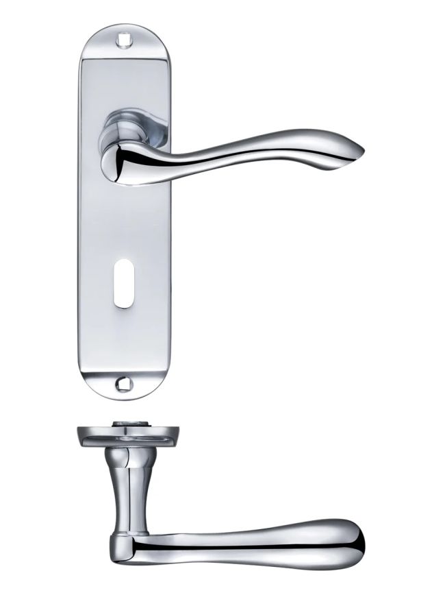 Zoo Hardware Arundel Lever Lock (57mm c/c) Furniture - Short Plate - Chrome