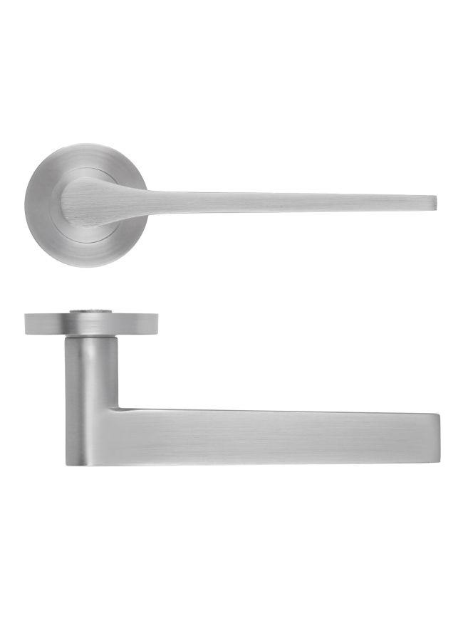 Zoo Hardware Gio Lever On Round Rose - Satin Chrome