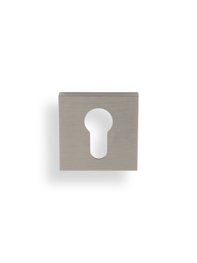 Valli Euro Profile Push-on Square Rosette Escutcheon - Satin Nickel PVD