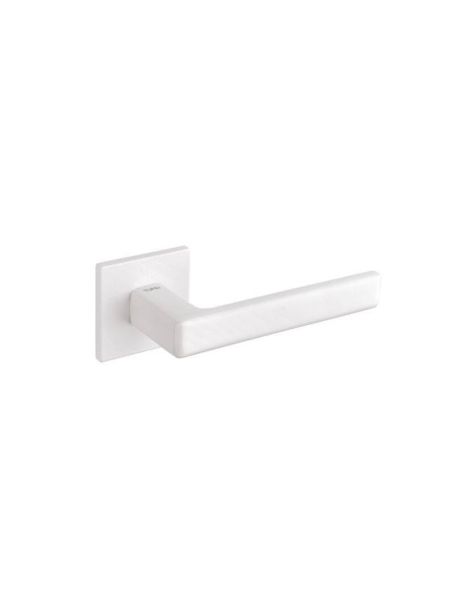 Tupai Rapido 5S Line Portel Lever Door Handle on 5mm Slimline Square Rose - White (Pair)